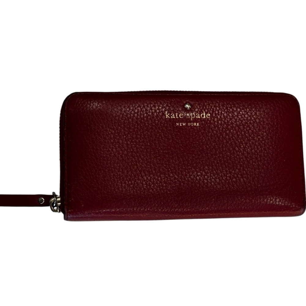 Kate Spade New York Pebbled Leather Wallet in Red